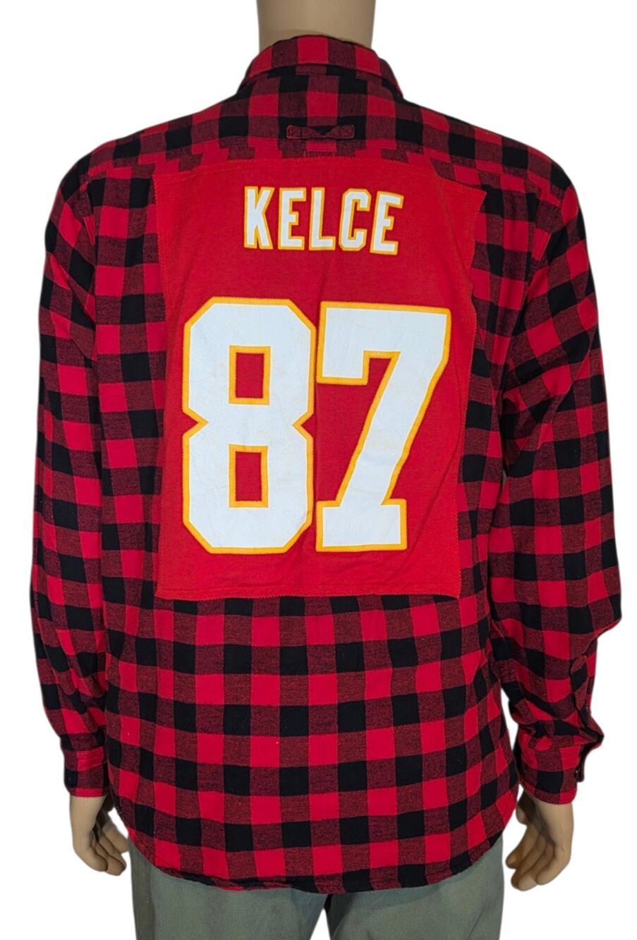 Denim & Flower Customized (?) KELCE Shirt Mens Sz XL Plaid Flannel Long Sleeve